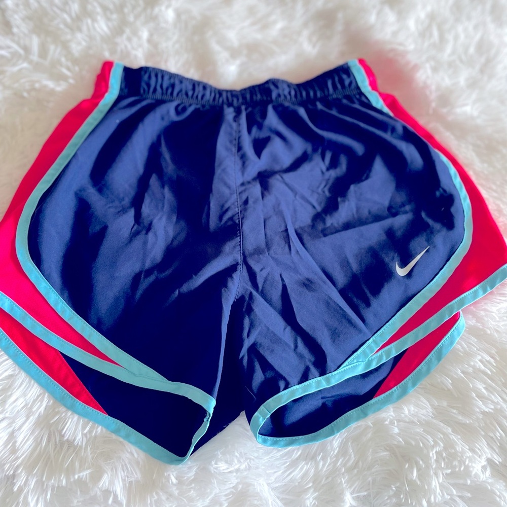 Nike Women's Athletic Shorts - Navy, Red, and Light Blue